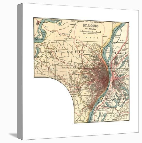 Map of St. Louis (C. 1900), Maps-Encyclopaedia Britannica-Premier Image Canvas