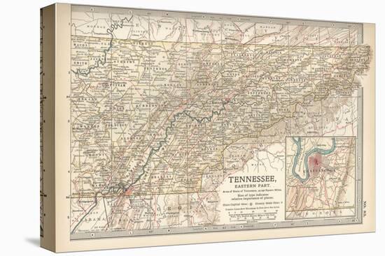 Map of Tennessee, Eastern Part. United States-Encyclopaedia Britannica-Stretched Canvas