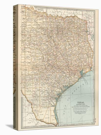 Map of Texas, Eastern Part. United States-Encyclopaedia Britannica-Stretched Canvas