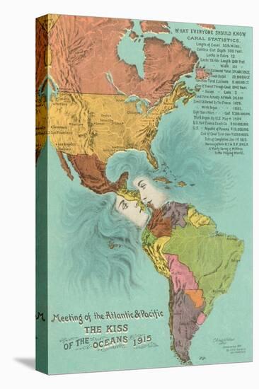 Map of the Americans, Opening of the Panama Canal-null-Stretched Canvas