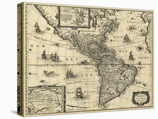 Map of the Americas, 1640-Science Source-Premier Image Canvas