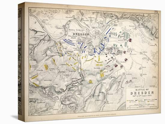 Map of the Battle of Dresden, Published by William Blackwood and Sons, Edinburgh and London, 1848-Alexander Keith Johnston-Premier Image Canvas