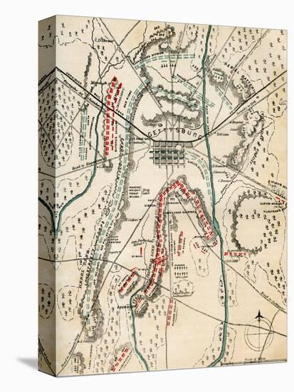 Map of the Battle of Gettysburg, Pennsylvania, 1-3 July 1863 (1862-186)-Charles Sholl-Premier Image Canvas