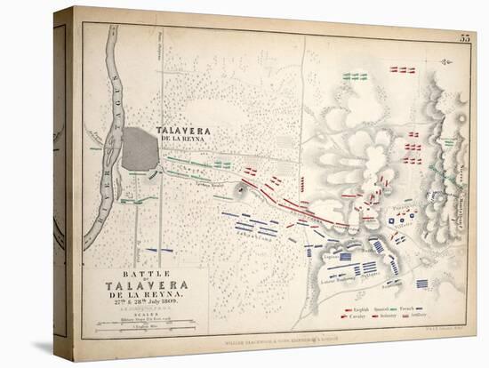 Map of the Battle of Talavera, Published by William Blackwood and Sons, Edinburgh and London, 1848-Alexander Keith Johnston-Premier Image Canvas