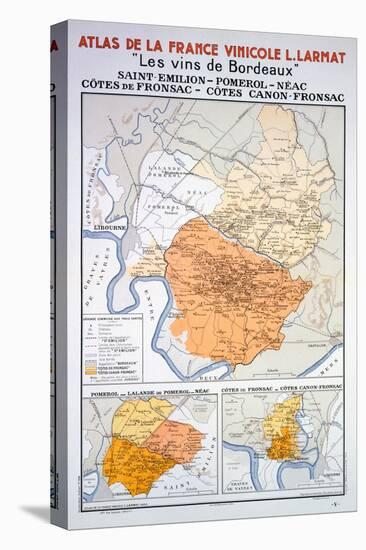 Map of the Bordeaux Region: Saint Emillion-null-Premier Image Canvas