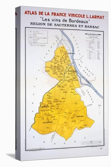 Map of the Bordeaux Region: Sauternes and Barsac-null-Premier Image Canvas