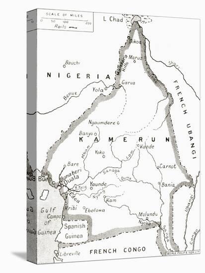 Map of the Cameroons - Scene of One of Britain's Campaigns During World War I-null-Premier Image Canvas