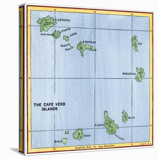 Map of the Cape Verde Islands in the Atlantic-null-Premier Image Canvas