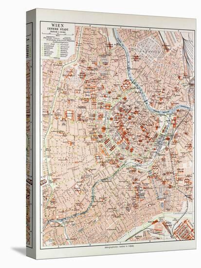 Map of the Centre of Vienna Austria 1899-null-Premier Image Canvas