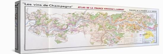 Map of the Champagne Region: Valley of the Marne and L'Aisne-null-Premier Image Canvas
