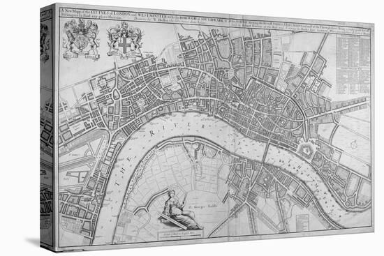 Map of the Cities of London and Westminster, Southwark and the Suburbs, 1680-Wenceslaus Hollar-Premier Image Canvas