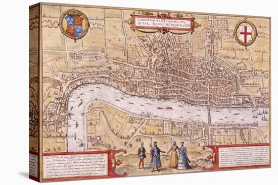 Map of the City of London, Southwark and Part of Westminster, 1572-Franz Hogenberg-Premier Image Canvas