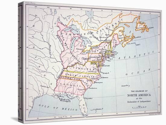 Map of the Colonies of North America at the Time of the Declaration of Independence-American-Premier Image Canvas