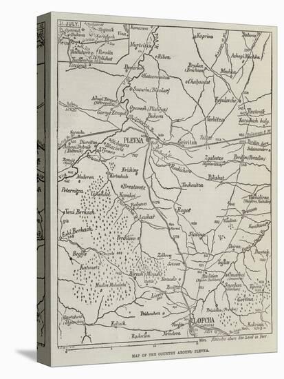 Map of the Country around Plevna-null-Premier Image Canvas