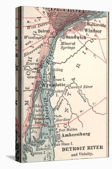 Map of the Detroit River (C. 1900), Maps-Encyclopaedia Britannica-Stretched Canvas