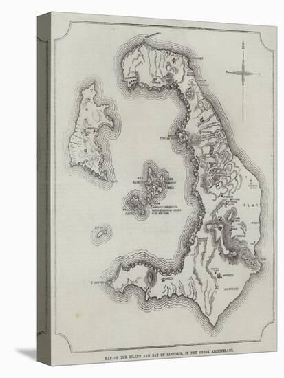 Map of the Island and Bay of Santorin, in the Greek Archipelago-null-Premier Image Canvas