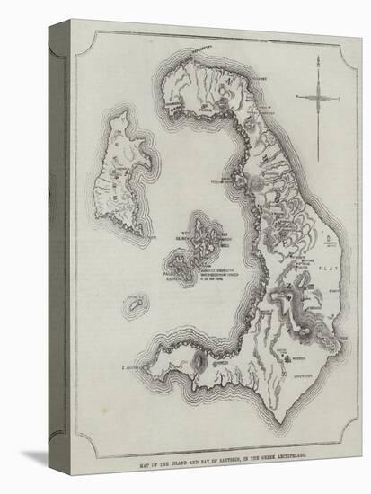 Map of the Island and Bay of Santorin, in the Greek Archipelago-null-Premier Image Canvas