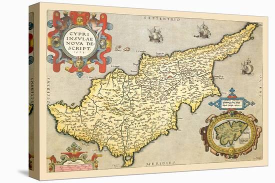 Map of the Island of Cyprus-Abraham Ortelius-Stretched Canvas