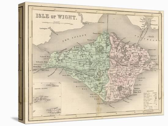 Map of the Isle of Wight-James Archer-Stretched Canvas