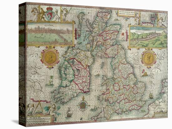 Map of the Kingdom of Great Britain and Ireland, 1610-Jodocus Hondius-Premier Image Canvas