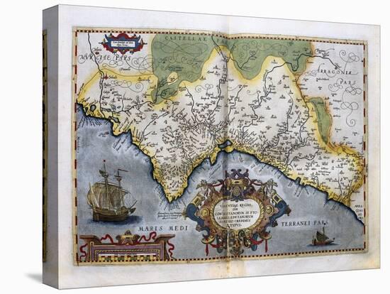 Map of the Kingdom of Valencia-Abraham Ortelius-Stretched Canvas