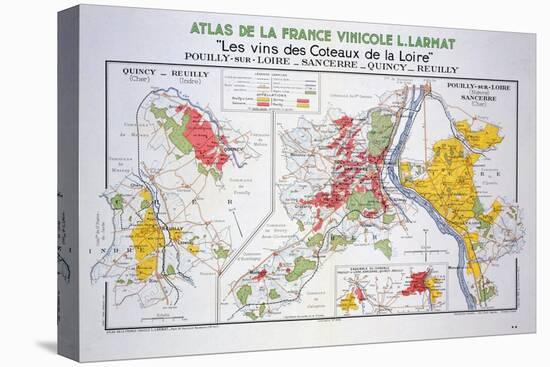 Map of the Loire Region: Pouilly-Sur-Loire-null-Premier Image Canvas