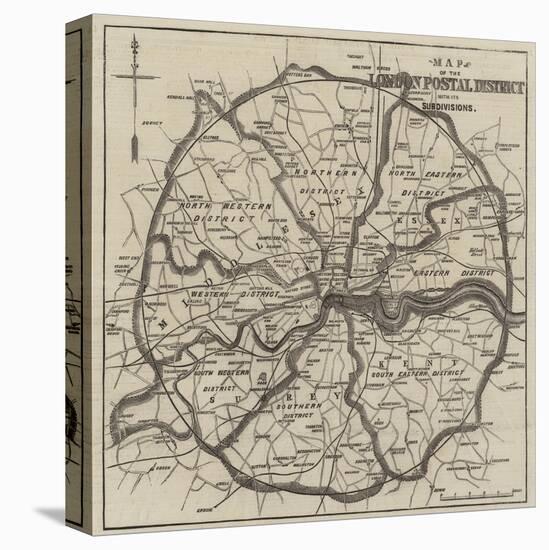 Map of the London Postal Districts-null-Premier Image Canvas