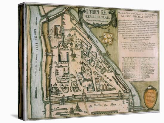 Map of the Moscow Kremlin (Castellum Urbis Moskva), Russia, 1597-Willem Janszoon Blaeu-Premier Image Canvas