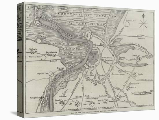 Map of the New Fortifications of Antwerp-John Dower-Premier Image Canvas