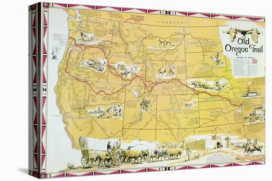 Map of the Old Oregon Trail-American School-Premier Image Canvas