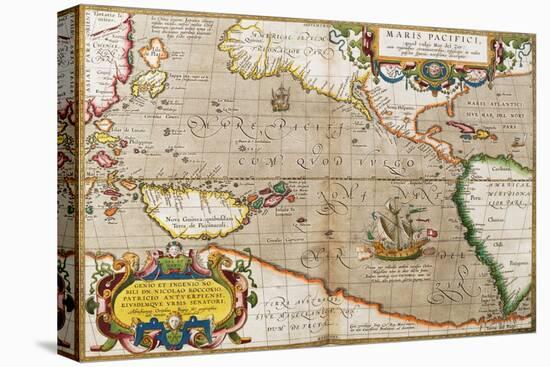 Map of the Pacific Ocean from 'Theatrum Orbis Terrarum' Originally Executed in 1570, 1606-Abraham Ortelius-Premier Image Canvas