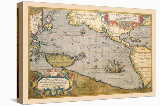 Map of the Pacific Ocean-Abraham Ortelius-Stretched Canvas