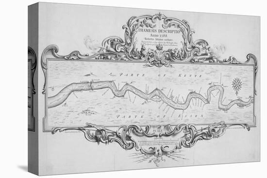 Map of the River Thames from Tilbury to Westminster, Passing Through Kent and Essex, 1740-Joseph Ames-Premier Image Canvas