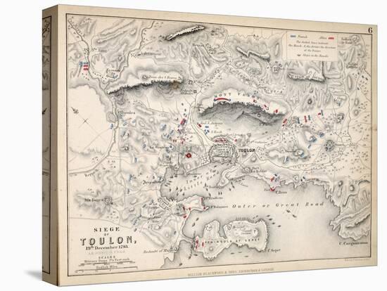 Map of the Siege of Toulon, Published by William Blackwood and Sons, Edinburgh and London, 1848-Alexander Keith Johnston-Premier Image Canvas