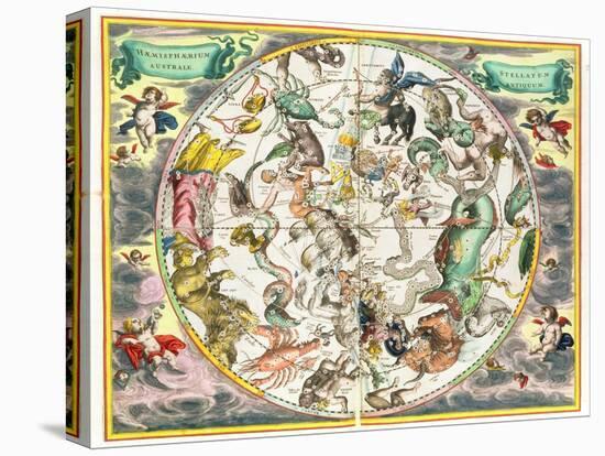 Map of the Southern Hemisphere, from 'The Celestial Atlas, or The Harmony of the Universe'-Andreas Cellarius-Premier Image Canvas