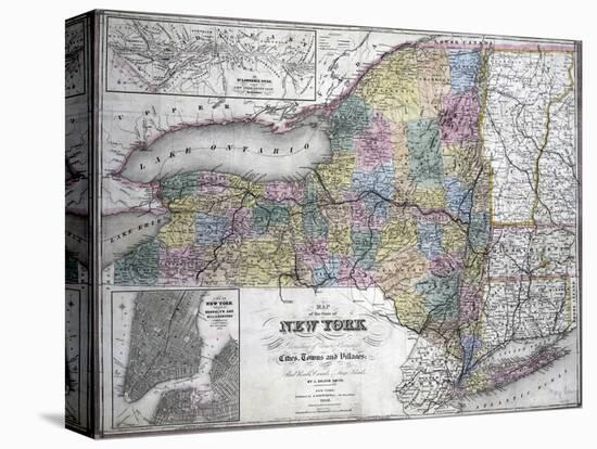 Map of the State of New York, 1850-null-Premier Image Canvas