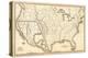 Map of the United States and Texas, Mexico and Guatimala, c.1839-Samuel Augustus Mitchell-Stretched Canvas