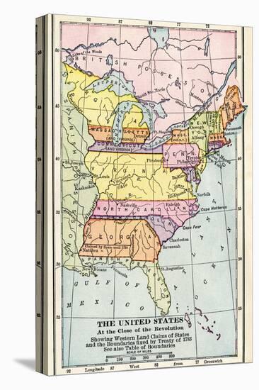 Map of the United States at the Close of the American Revolution, c.1783-null-Premier Image Canvas