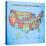 Map of the United States-Josefina-Stretched Canvas