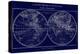 Map of the World Indigo-Sue Schlabach-Stretched Canvas