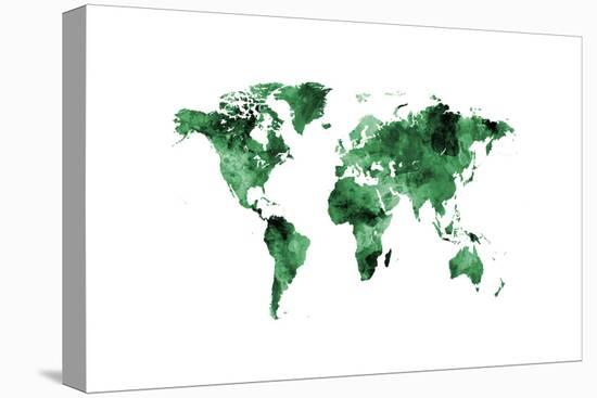 Map of the World Map Watercolor-Michael Tompsett-Stretched Canvas