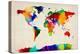 Map of the World Map-Michael Tompsett-Stretched Canvas