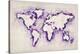 Map of the World Paint Splashes-Michael Tompsett-Stretched Canvas