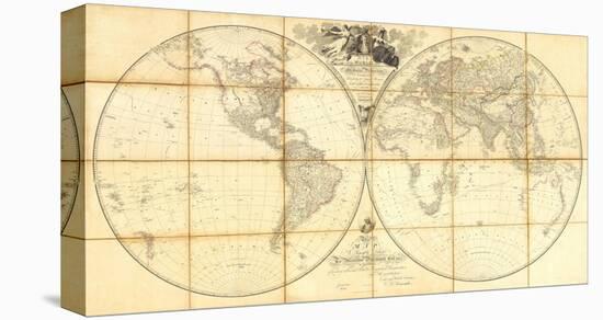 Map of the World, Researches of Capt. James Cook, c.1808-Aaron Arrowsmith-Stretched Canvas
