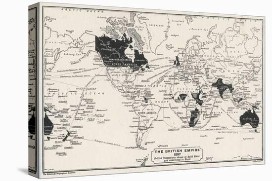 Map of the World Showing British Empire Possessions-J.g. Bartholomew-Stretched Canvas