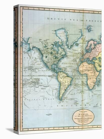 Map of the World: Western Half of "A New Chart of the World, on Mercator's Projection, Exhibiting…-null-Premier Image Canvas