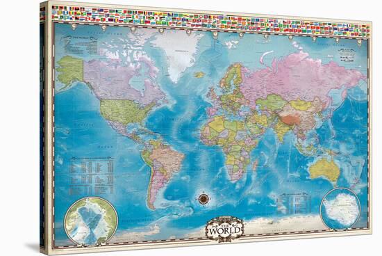 Map of the World with Flags-null-Stretched Canvas