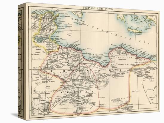 Map of Tripoli (Libya) and Tunis, 1870s-null-Premier Image Canvas