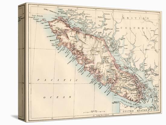 Map of Vancouver Island, British Columbia, Canada, 1870s-null-Premier Image Canvas