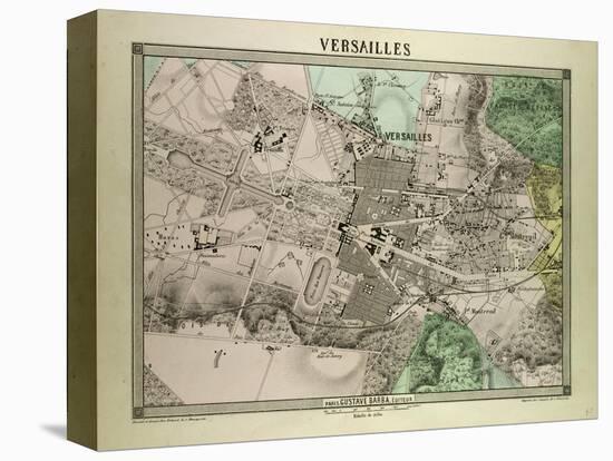 Map of Versailles, France-null-Premier Image Canvas